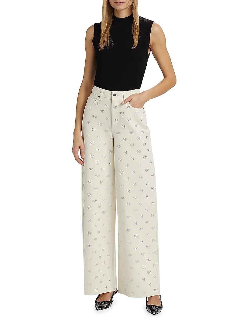 Diamanté Bow Jeans