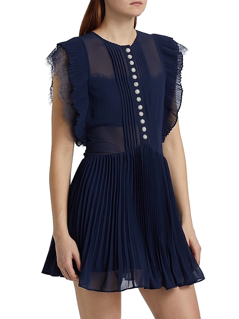 Chiffon Ruffle A-Line Minidress