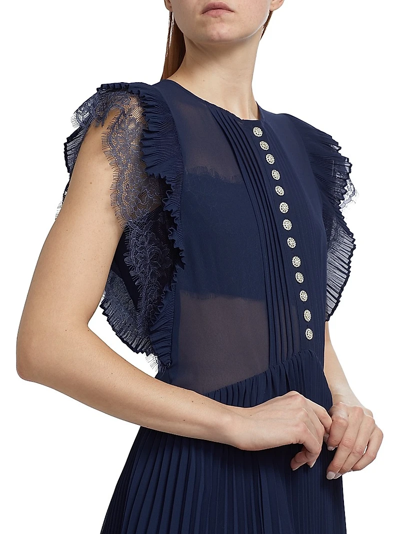 Chiffon Ruffle A-Line Minidress