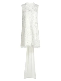 Embellished Tulle & Satin Bow Minidress