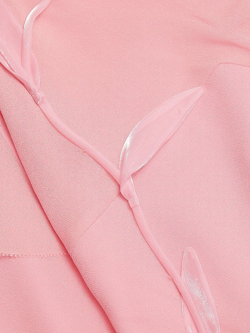 Georgette Flower Off-the-Shoulder Gown