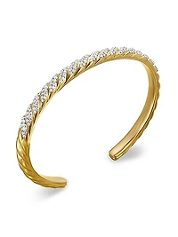 Sculpted Cable Cuff Bracelet in 18K Yellow Gold