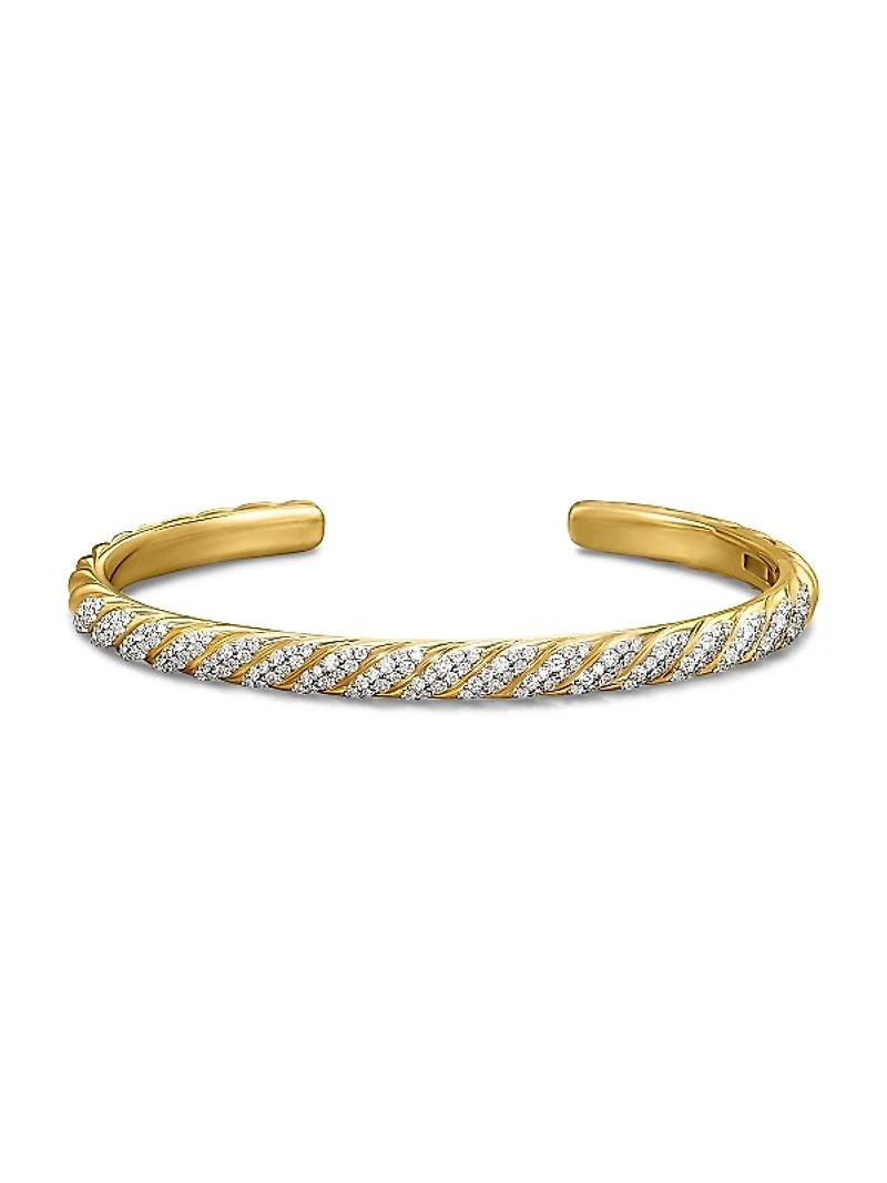 Sculpted Cable Cuff Bracelet in 18K Yellow Gold