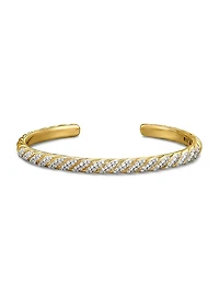 Sculpted Cable Cuff Bracelet in 18K Yellow Gold