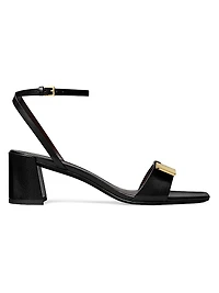 Gigi Leather Block-Heel Sandals