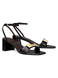 Gigi Leather Block-Heel Sandals