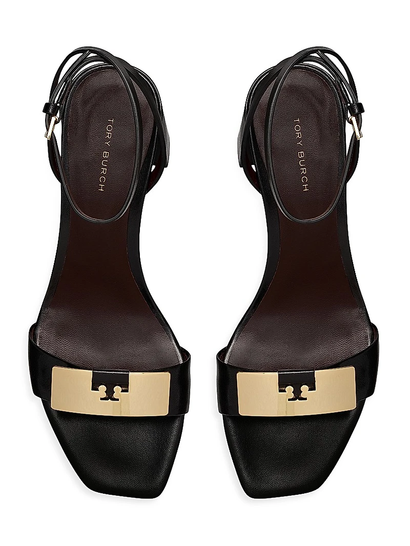 Gigi Leather Block-Heel Sandals