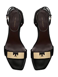 Gigi Leather Block-Heel Sandals
