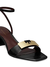 Gigi Leather Block-Heel Sandals