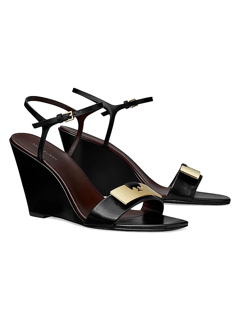 Gigi Leather Wedge Sandals