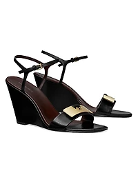 Gigi Leather Wedge Sandals