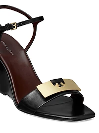 Gigi Leather Wedge Sandals