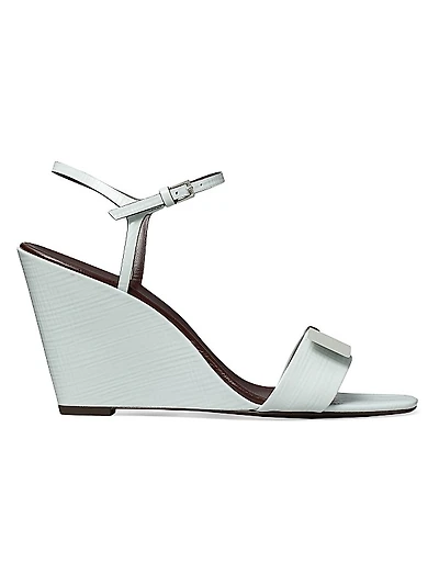 Gigi 80MM Leather Wedge Sandals