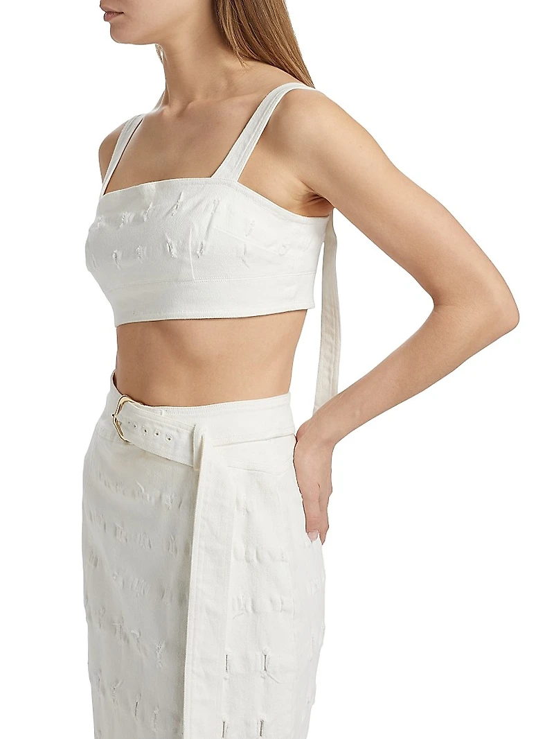 Gabi Cotton Twill Crop Top