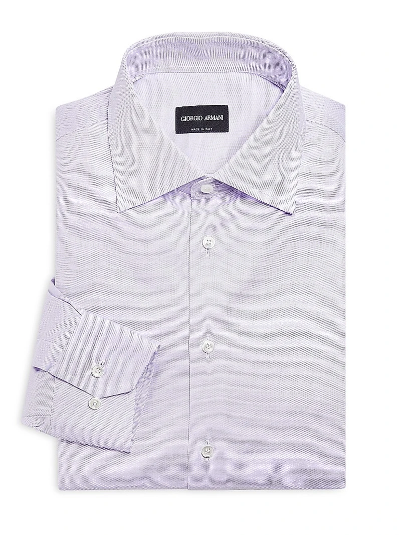 Basic Pin Dot Cotton Shirt