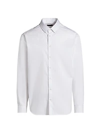 Shiny Solid Woven Cotton Shirt