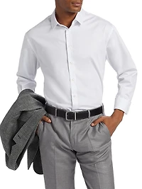 Shiny Solid Woven Cotton Shirt