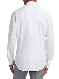 Shiny Solid Woven Cotton Shirt