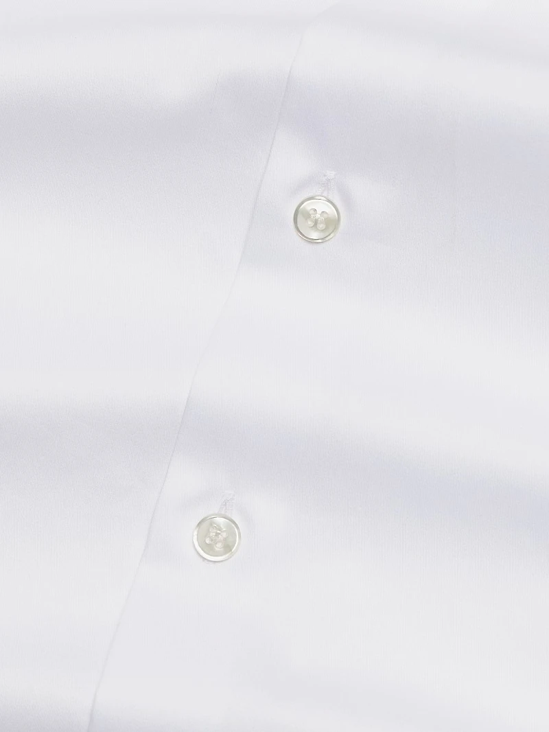 Shiny Solid Woven Cotton Shirt