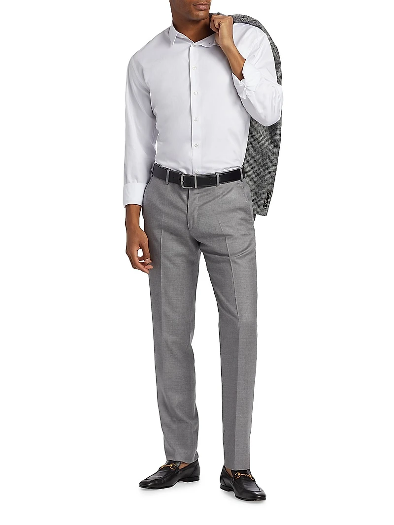 Shiny Solid Woven Cotton Shirt