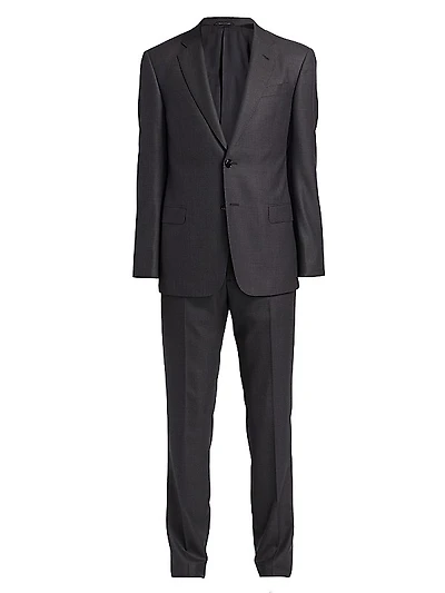 Nailhead Wool Two-Button Suit
