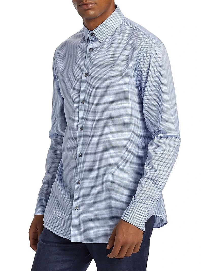 Mini Plaid Cotton Shirt