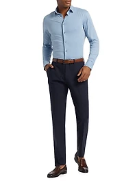 Cotton-Blend Jersey Button-Front Shirt
