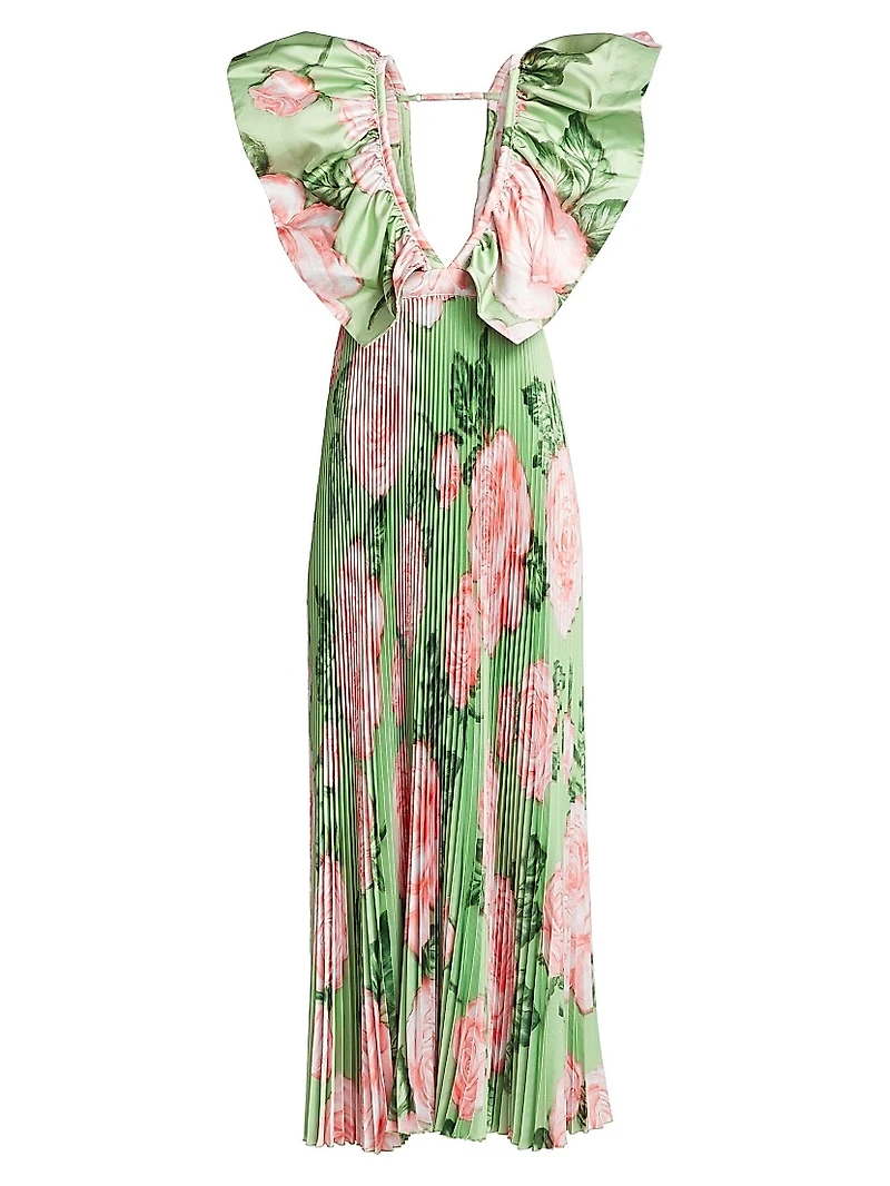 Ventoux Floral Pleated Gown