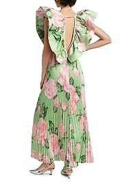 Ventoux Floral Pleated Gown