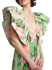 Ventoux Floral Pleated Gown