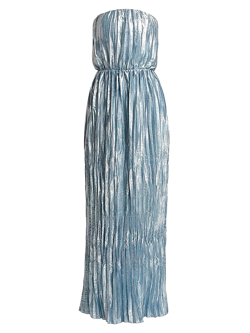 Florence Pleated Shimmer Maxi Dress
