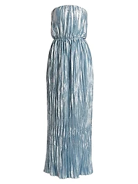 Florence Pleated Shimmer Maxi Dress