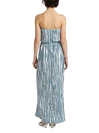 Florence Pleated Shimmer Maxi Dress
