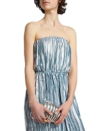 Florence Pleated Shimmer Maxi Dress