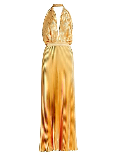 Allure Metallic Halterneck Gown