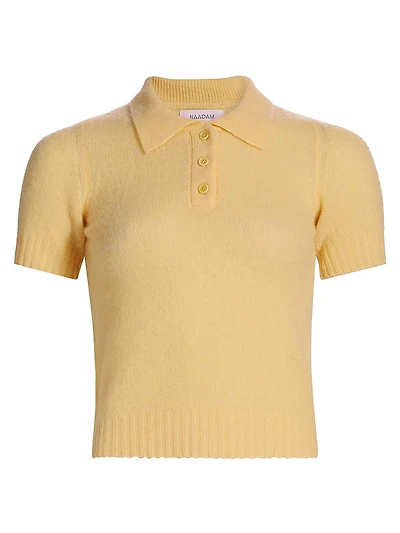 Featherweight Cashmere Short-Sleeve Polo Shirt