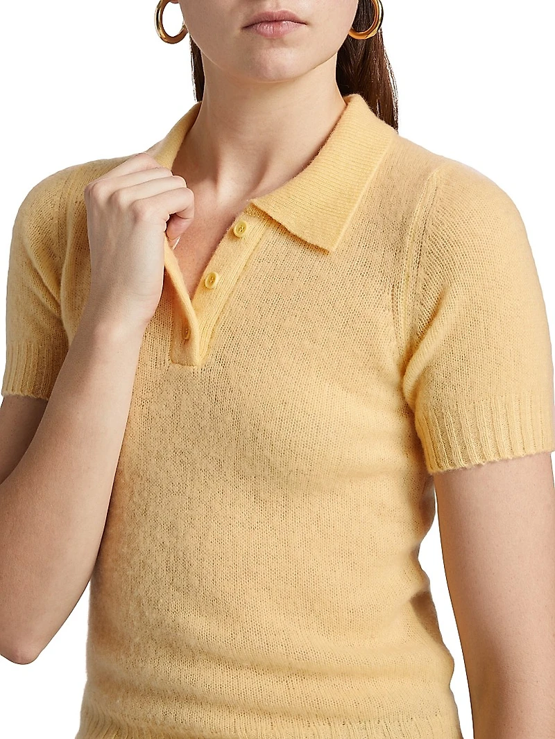 Featherweight Cashmere Short-Sleeve Polo Shirt