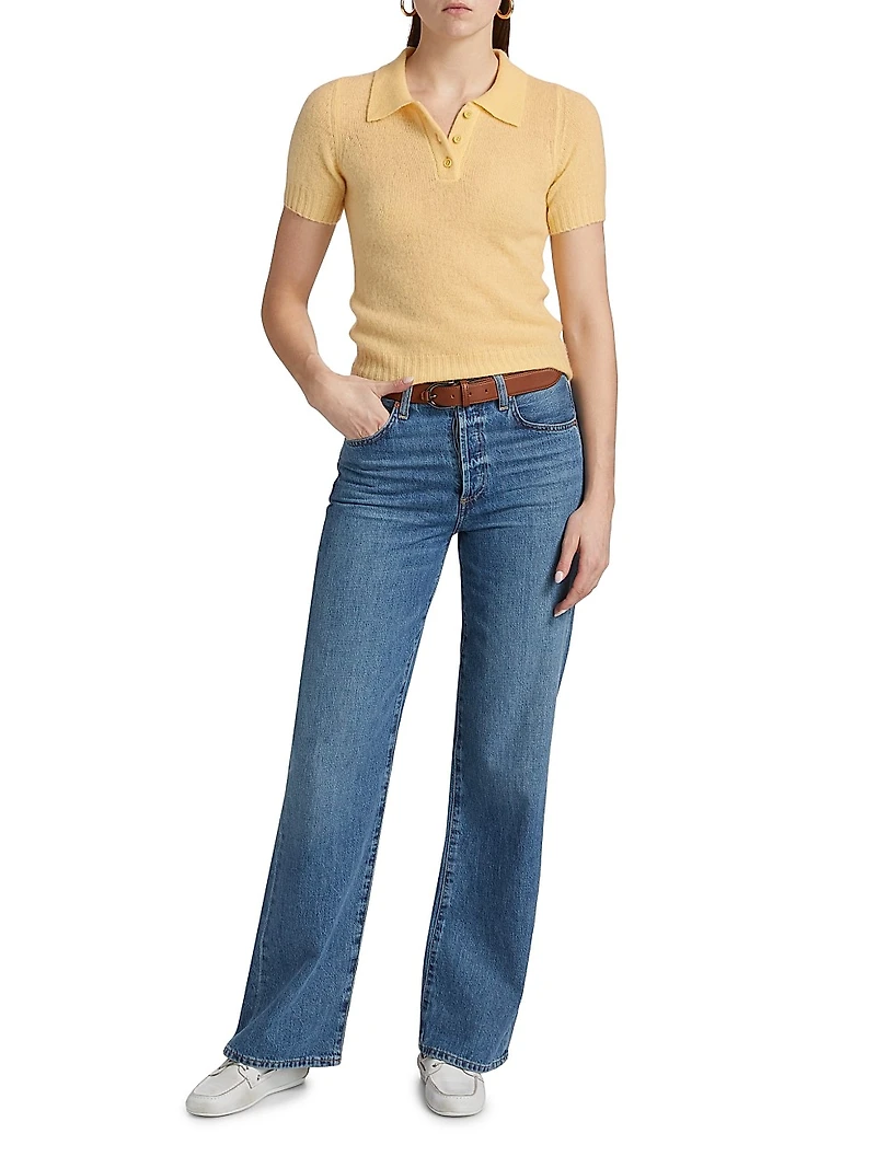 Featherweight Cashmere Short-Sleeve Polo Shirt