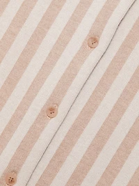 Striped Cotton-Silk Button-Up Shirt