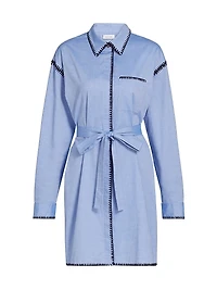 Whipstitched Belted Shirtdress