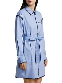 Whipstitched Belted Shirtdress