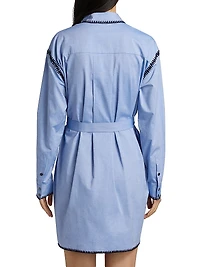 Whipstitched Belted Shirtdress