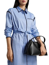 Whipstitched Belted Shirtdress