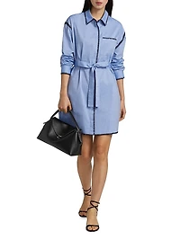 Whipstitched Belted Shirtdress