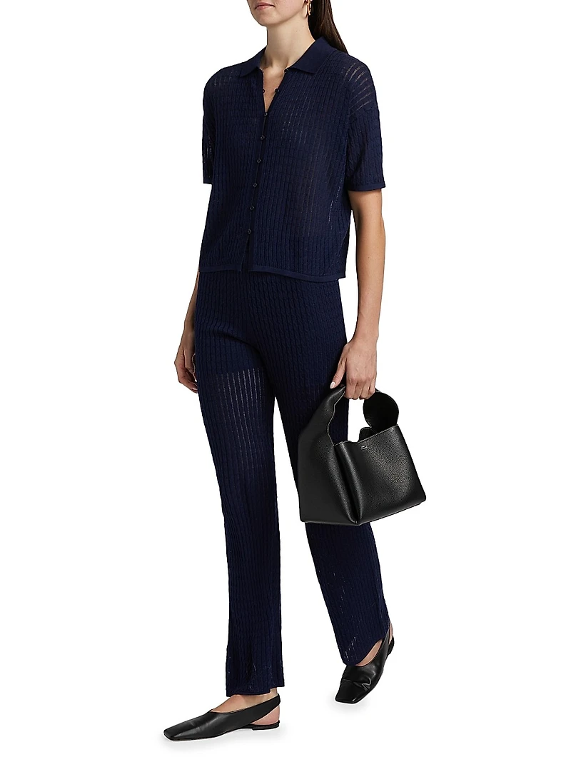 Cable Pointelle Pants