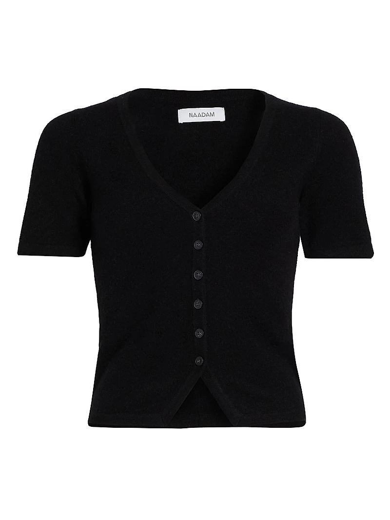 Cashmere Short-Sleeve Cardigan