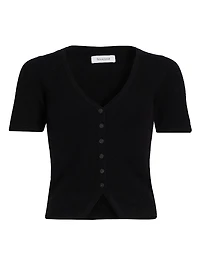 Cashmere Short-Sleeve Cardigan