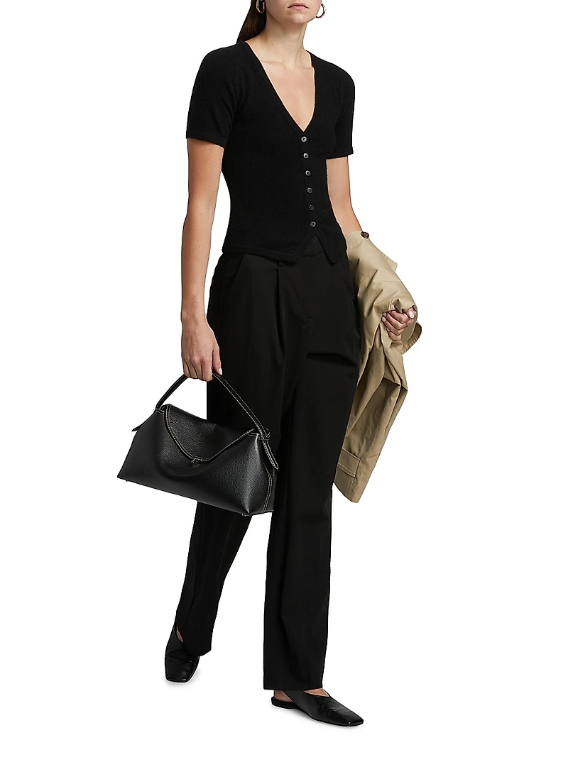 Cashmere Short-Sleeve Cardigan