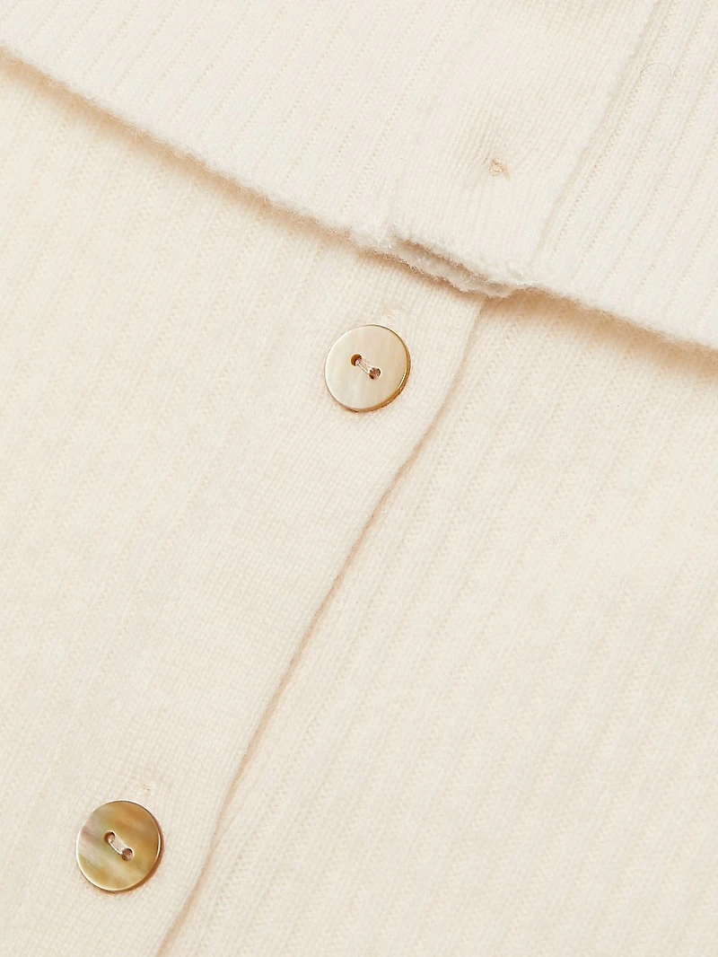 Off-The-Shoulder Wool-Cashmere Cardigan