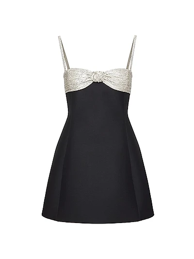 Embroidered Crepe Couture Dress